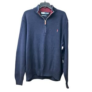 Polo Ralph‎ Lauren Mens 1/4 Zip Sweater XXL Blue 2XL Preppy Vintage 90s #UV8-6